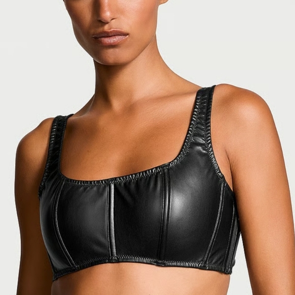 Victoria's Secret Other - VS Black Faux Leather Bralette